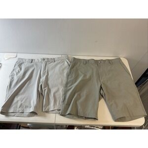 Lot of 2 Peter Millar 34 shorts crown crafted performance golf Grey Stretch